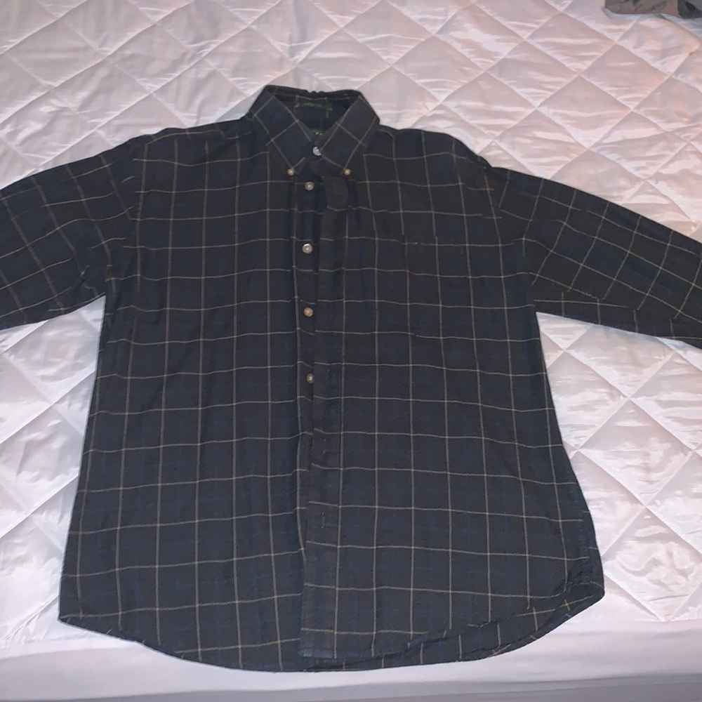 NWOT grey blue orvis button down